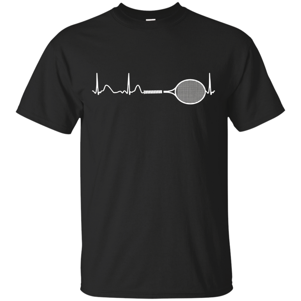 Racquet Heartbeat Funny Tennis Player Gift T-Shirt_Black