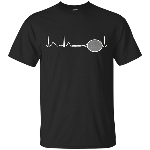 Racquet Heartbeat Funny Tennis Player Gift T-Shirt_Black