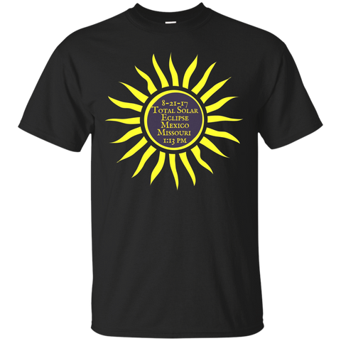Mexico Missouri Total Solar Eclipse T-Shirt, Sun Tee_Black