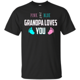 Mens Pink Or Blue Grandpa Loves You Baby Gender Reveal T-shirt_black=