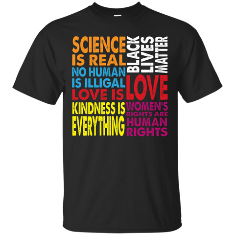 Science Is Real Black Lives Matters Human Rights LGTB TShirt_Black