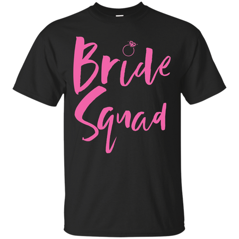 Womens Bride Squad T-Shirt With Pink Ring_Black