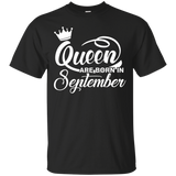 Womens Queen Are Born in September C2 Funny T-shirt_Black