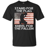 Stand For Flag Kneel For Fallen Veteran T-shirt_black=