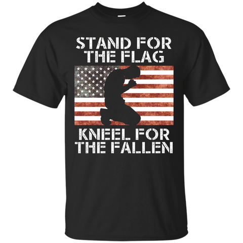 Stand For Flag Kneel For Fallen Veteran T-shirt_black=