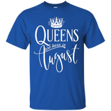 Womens Queens are Born in August Gift Shirt_Black