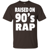 Raised On 90's Rap - 90's Hip Hop Tshirt_Black