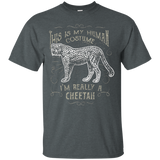 Human Costume Cheetah Funny T-shirt Fast African Cat Gift_black=