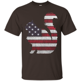 Patriotic MAINE COON American Flag Embroidery T-Shirt_Black