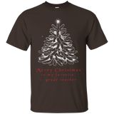 Merry Christmas To My Favorite 1st Grade Teacher Funny Tee_black=