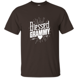 Womens Blessed Grammy T-Shirt Fun Gift Grandma of Mothers Day_Black