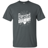 Womens Blessed Grammy T-Shirt Fun Gift Grandma of Mothers Day_Black