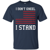 I Don't Kneel Distressed American Flag I Stand Proud T-shirt_black