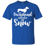 Dachshund Through The Snow Funny Christmas Holiday T-shirt_black=