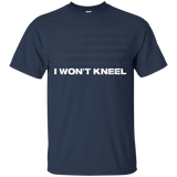 Support The National Anthem I Won't Kneel T-shirt_black=