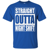 Straight Outta Night Shift T-Shirt Funny Night Job Shirt_Black