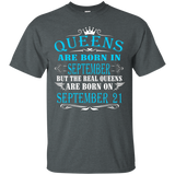 Queens Are Born In September 21 T-Shirt_Black