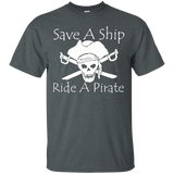 Save a ship ride a pirate t shirt_Black