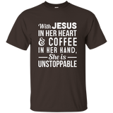 With Jesus In Her Heart And Coffee In Her Hand She_Black