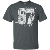 #87 Distressed Grungy Numbered T-shirt Printed Front & Back_black