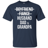 Mens Husband Dad & Grandpa - Pregnancy Reveal T-shirt Gifts_black=