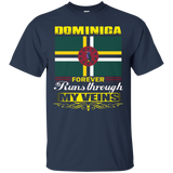 Dominica Runs My Veins-retro T-shirt_black=