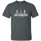 San Francisco SF Bay Area California Skyline T Shirt_Navy
