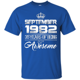September 1982 35th Birthday Gifts 35 yrs old Bday T-shirt_Black