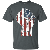 Patriotic American Flag Fist T-shirt_Black