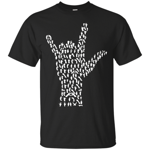 Sign Language T-Shirt Design - Men, Women, and Youth_Black