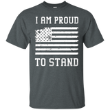 I Am Proud To Stand - I Don't Kneel Honor Flag Tee_black