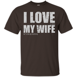 Mens I Love My Wife (hunting) Cotton T-shirt_black=