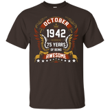 October 1942 75th Birthday 75 Years Old Gift T-Shirt_Black
