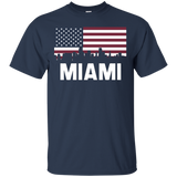 Miami FL American Flag Skyline T-Shirt_Black