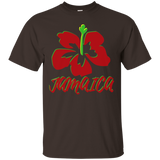 Women's Mi Love Jamaica Red Hibiscus Souvenir T-Shirt_Black