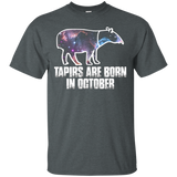 Tapirs Are Born In October T Shirt Funny Birthday Animal_Black