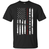 American Biker Us Flag Motorcycle Gears Fun T-shirt_black