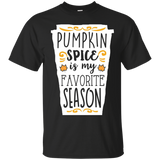 Pumpkin Spice Is My Favorite Season Cute Latte T-shirt_Black