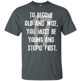 Funny Old Wise Young Stupid 17th Birthday Gift T-shirt_black=