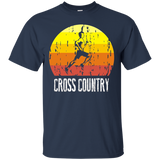 Retro Distressed Cross Country Running T-Shirt For Runners_Black