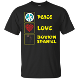 Peace Love Boykin Spaniel Dog For Happy Peace Day T-Shirt_Black