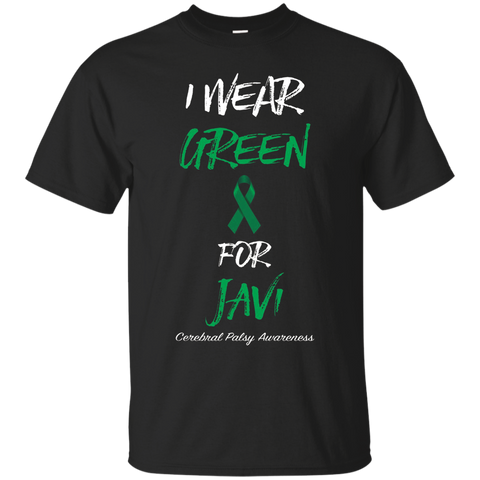 I Wear Green For Javi Cerebral Palsy Awareness T-shirt_black=