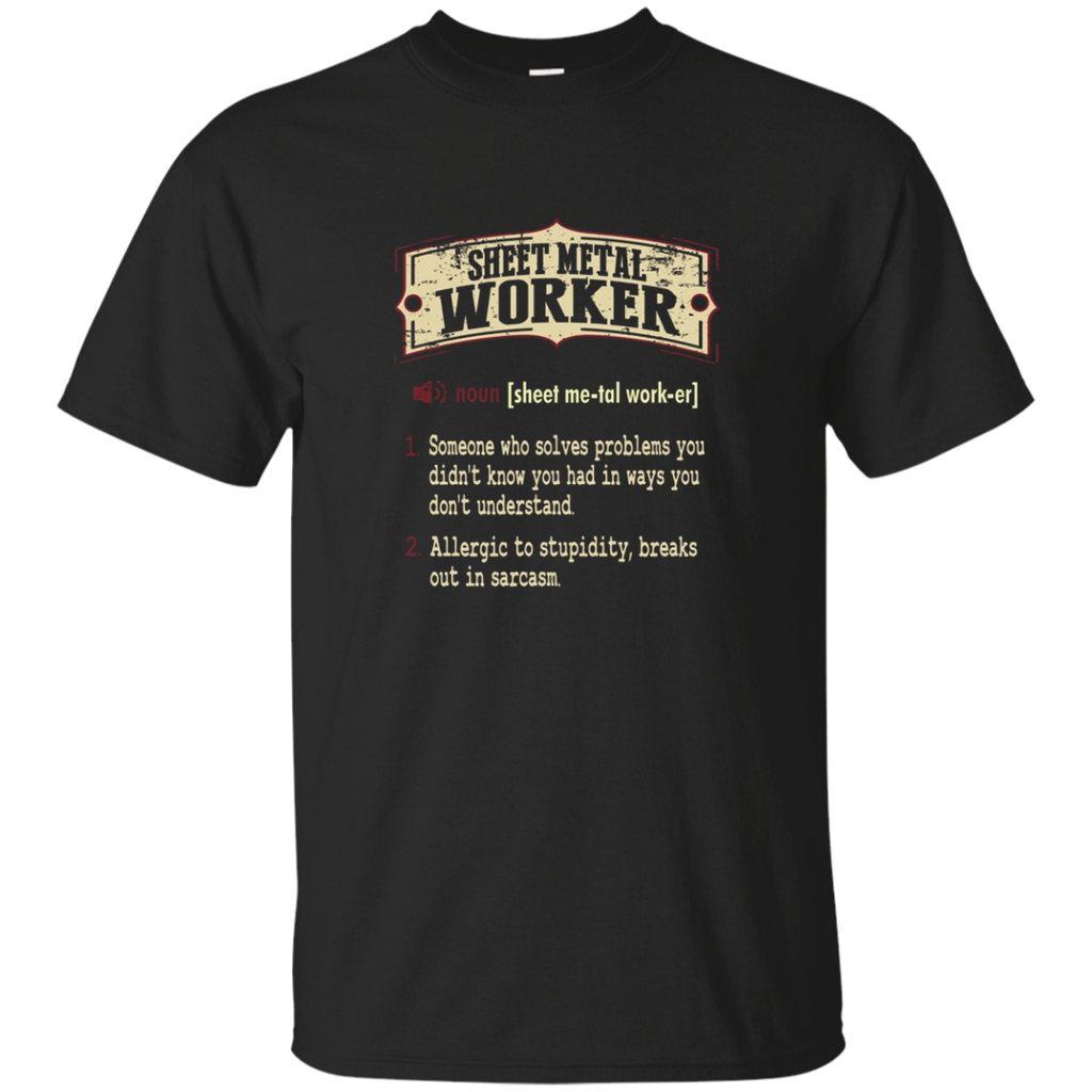 Sheet Metal Worker Sarcastic Dictionary T-Shirt_Black