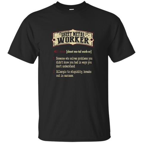 Sheet Metal Worker Sarcastic Dictionary T-Shirt_Black