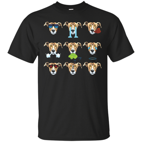 Greyhound Dog Nine Emotions Face Funny T-shirt Gift_black
