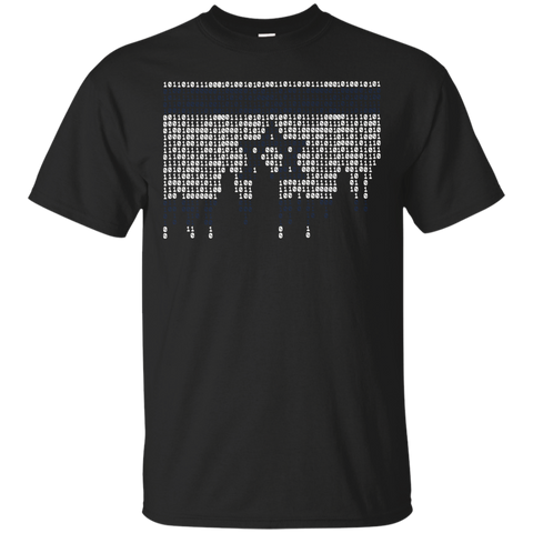 Cool Israel Binary Flag T-shirt_black