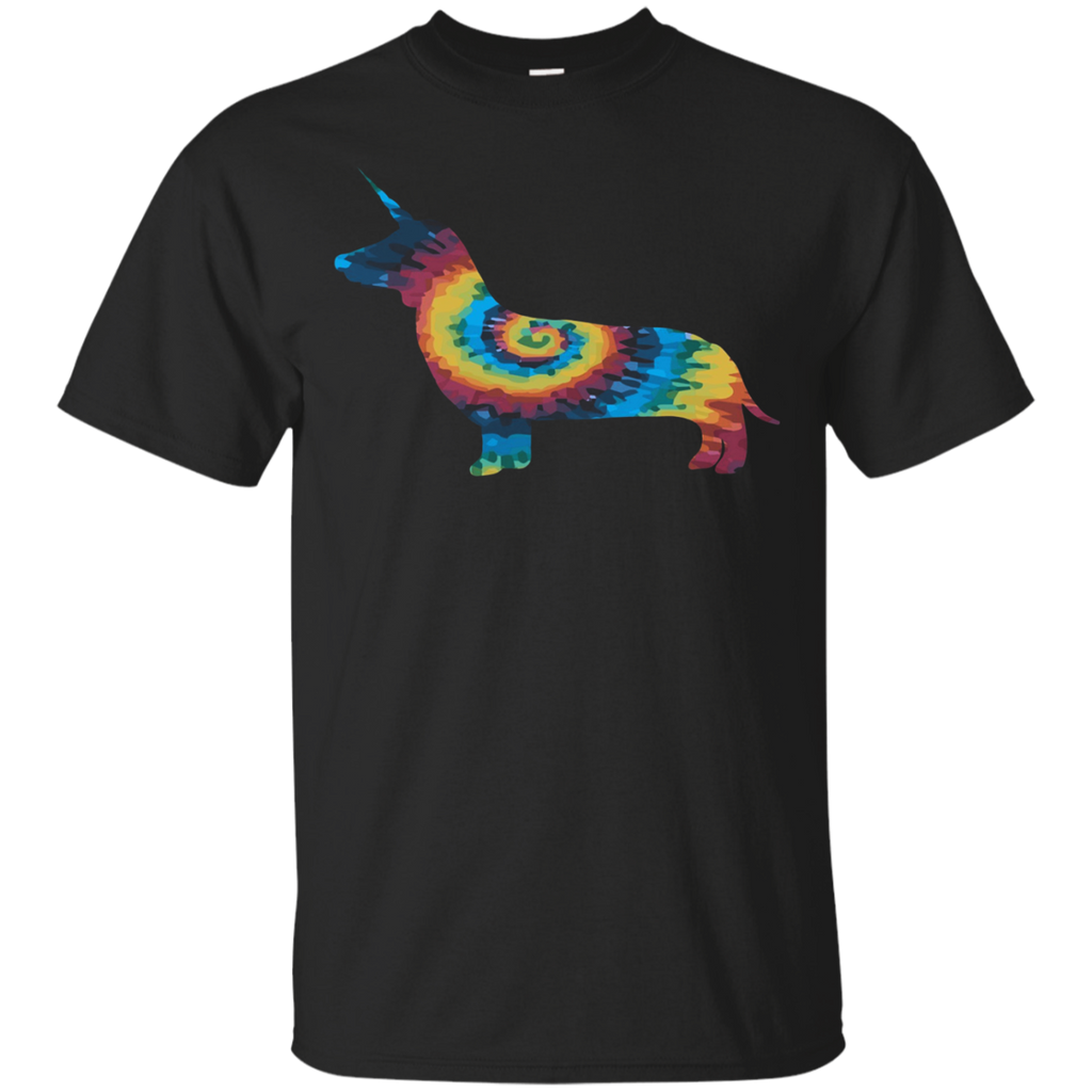 TIE DYE DACHSHUNICORN T SHIRT FUNNY DACHSHUND DOG GIFTS_Black