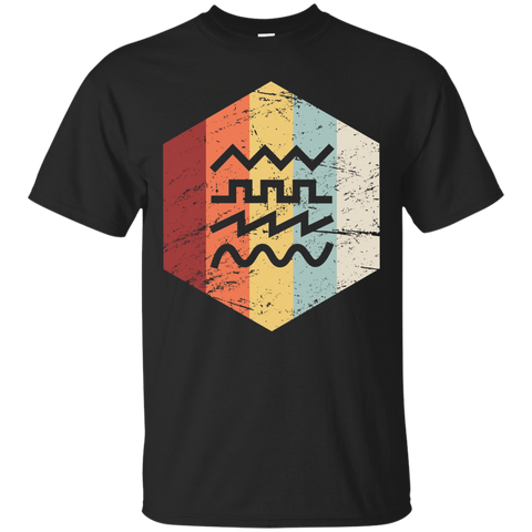 Retro Vintage Waveforms Synth T-Shirt_Black