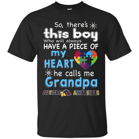 There's This boy-He call me Grandpa - Autism Awareness shirt_Black