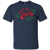 Rose Flower Casual Floral Graphic T-Shirt_Black